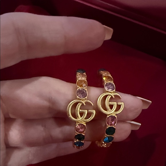 GUCCI multicolor stone hoop earrings - Picture 1 of 6